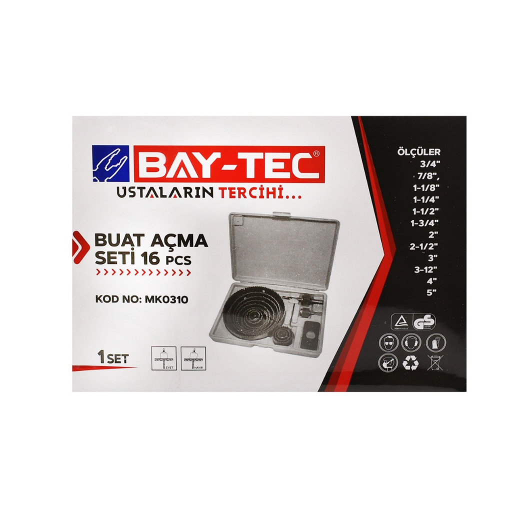 BAY-TEC MK0310 Buat Açma Seti̇ 16 Parça